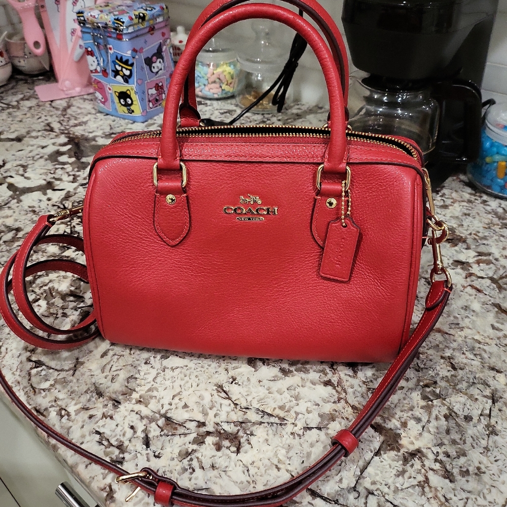 Coach Cherry Red Leather Satchel